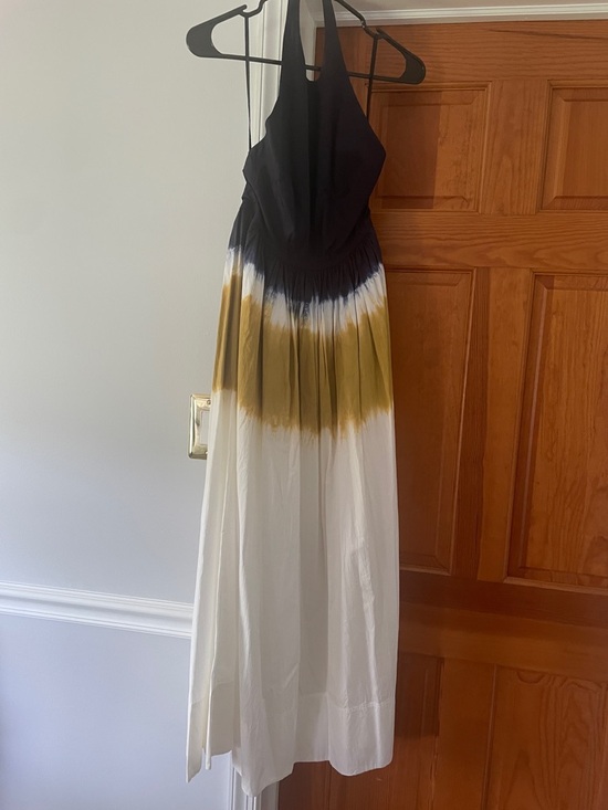 A.L.C. Dresses & Skirts - A.L.C. Navy, Gold, White Tie-Dye Halter Midi Dress size 00